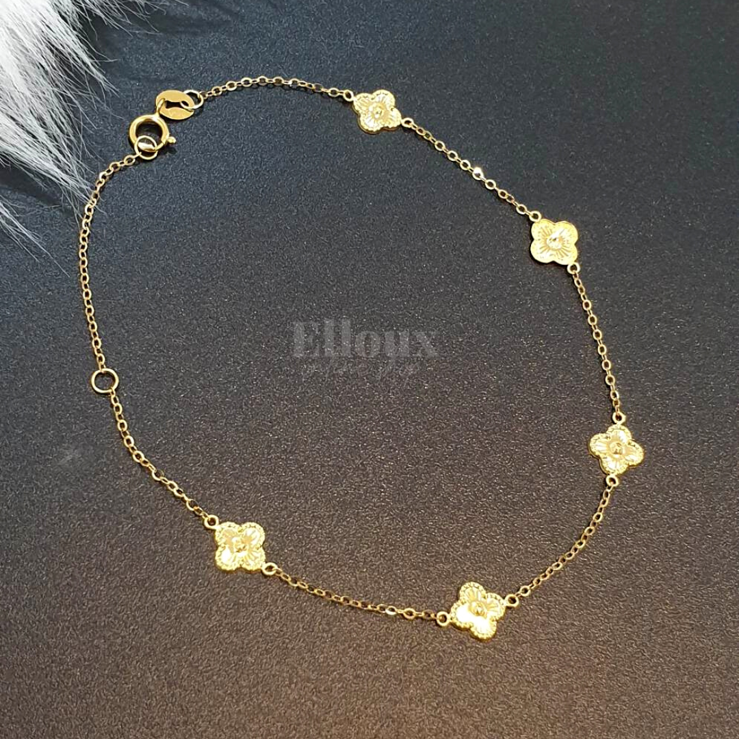 18k Gold Clover Bracelet