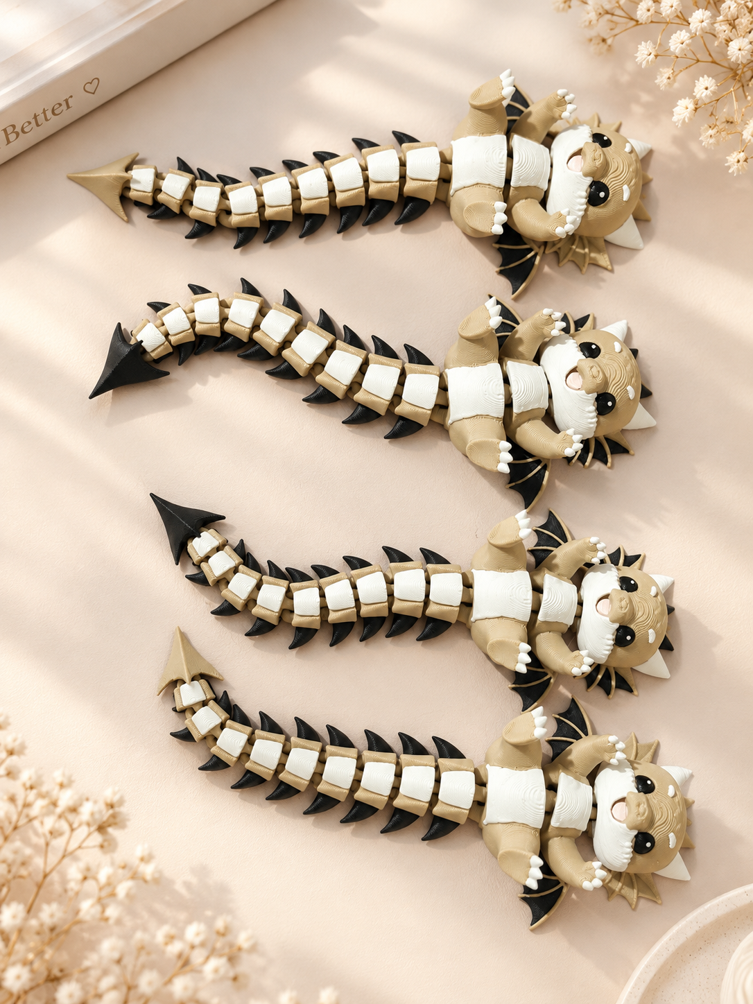 Articulated Dragon Charm - Fluffy Tails