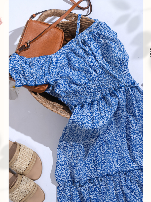 Blue Floral Summer Dress