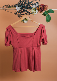 Old Rose Square Neck Top