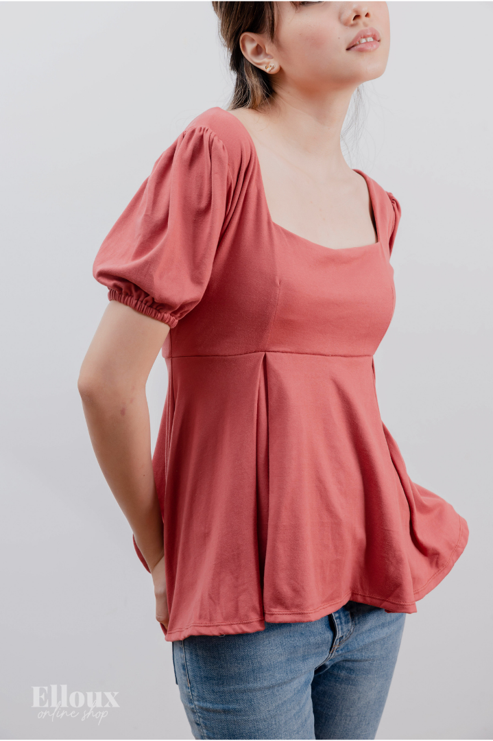 Old Rose Square Neck Top