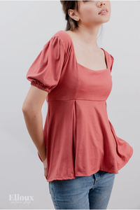 Old Rose Square Neck Top