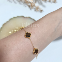 18k Tiger Eye VCA Clover Bracelet