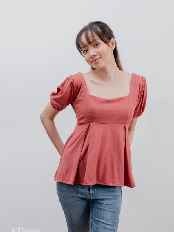 Old Rose Square Neck Top