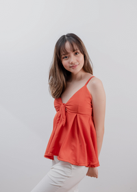 Rust Front Ribbon Tie Top