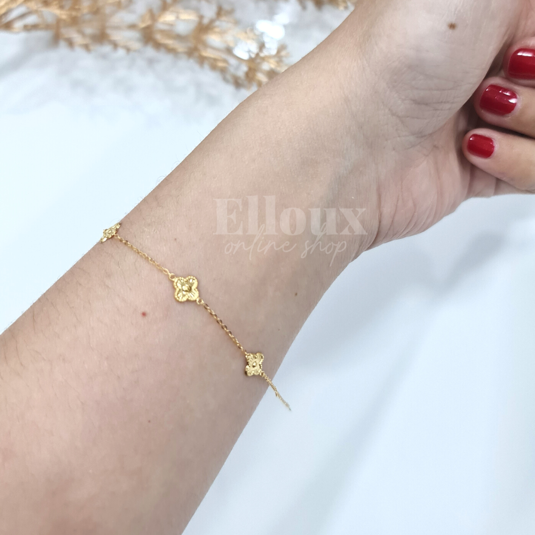 18k Gold Clover Bracelet