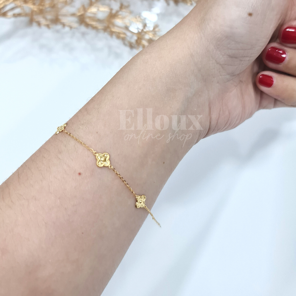 18k Gold Clover Bracelet