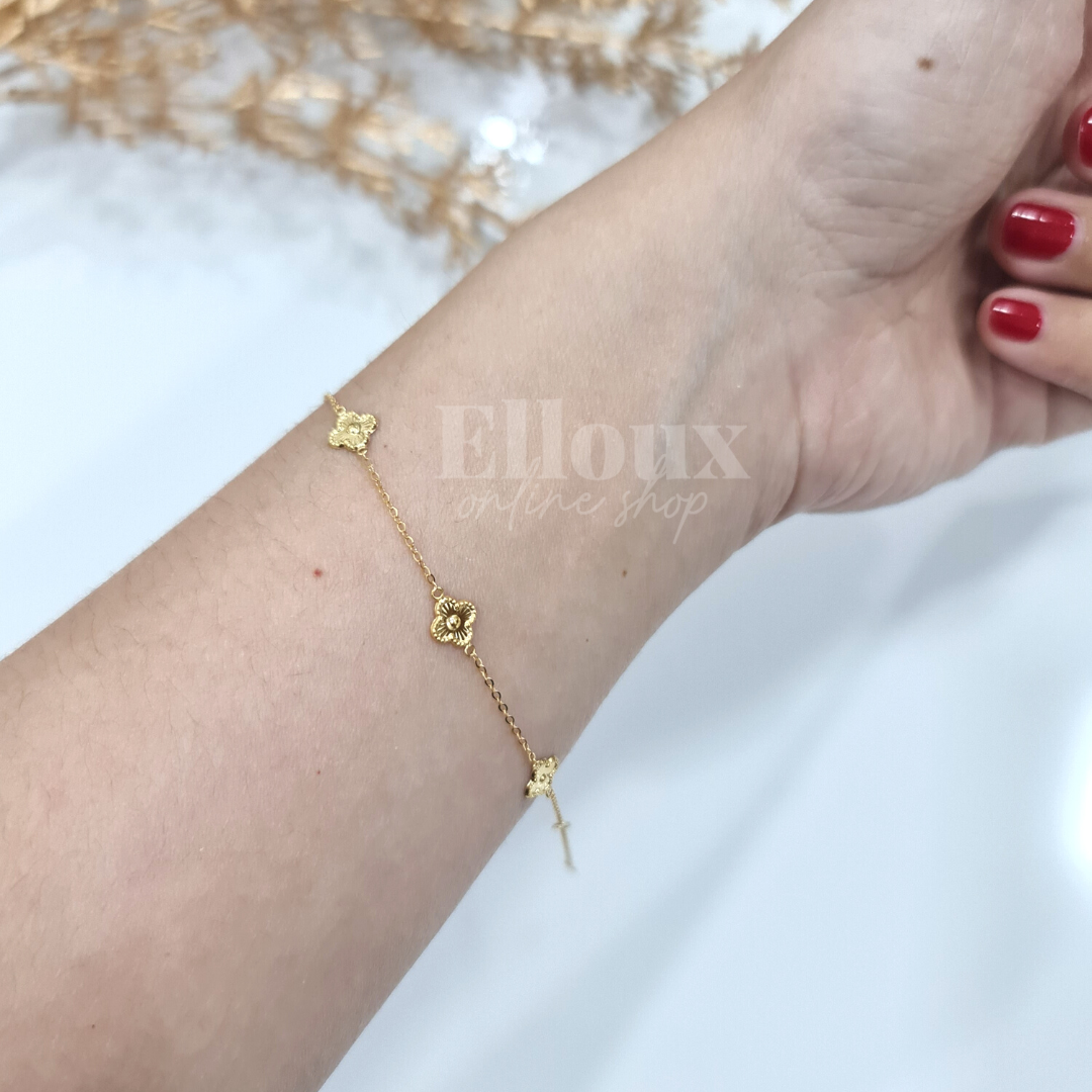 18k Gold Clover Bracelet