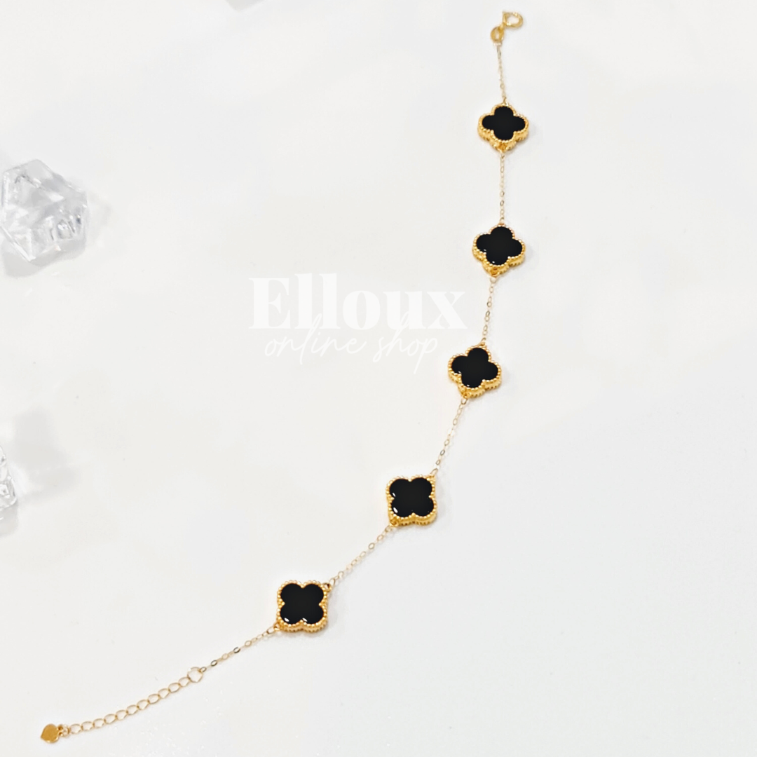 18k Black VCA Clover Bracelet