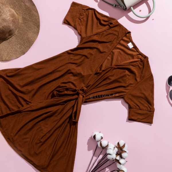 Choco Brown Sexy Wrap Dress