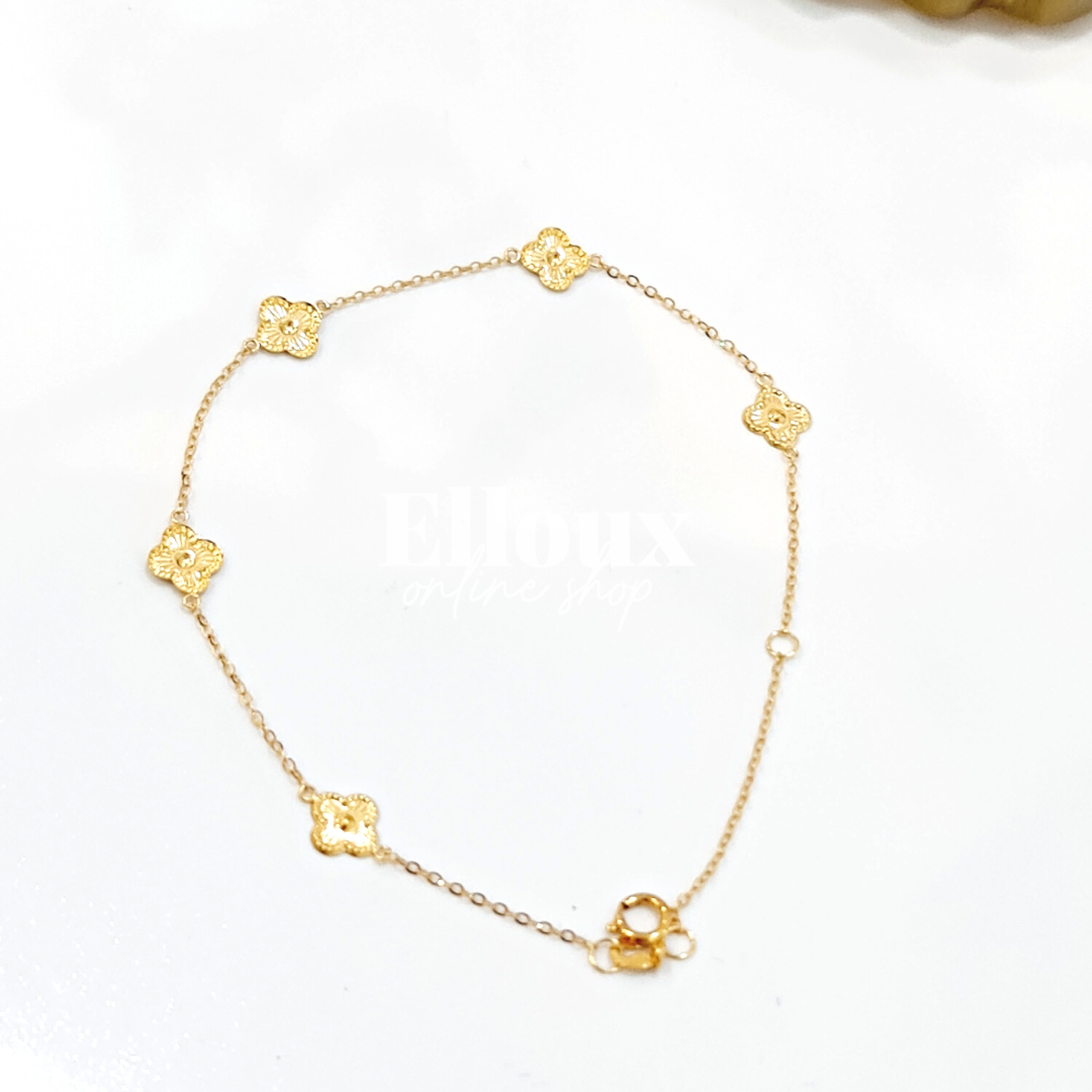 18k Gold Clover Bracelet