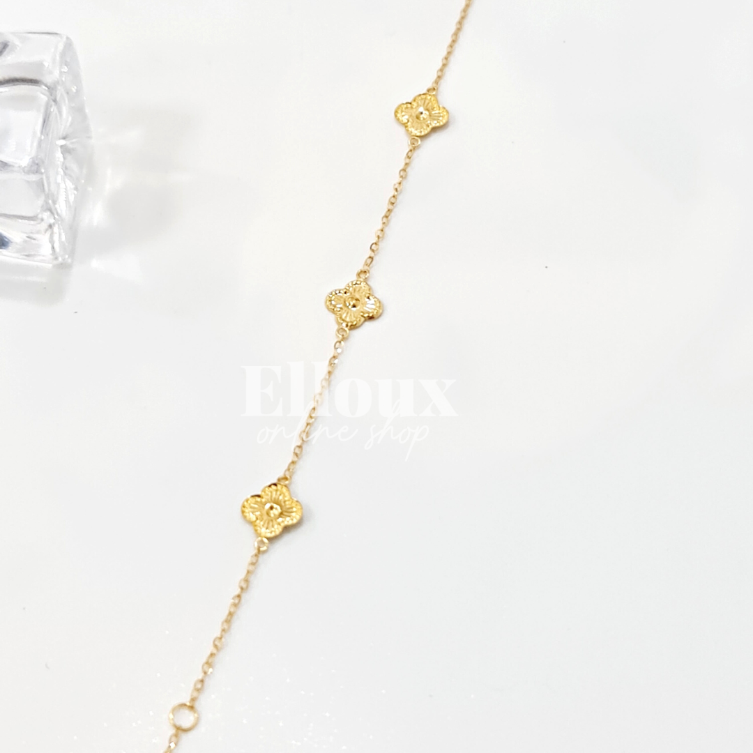 18k Gold Clover Bracelet