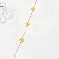 18k Gold Clover Bracelet