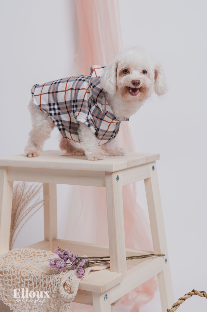 White Checkered FurBaby Hoodie