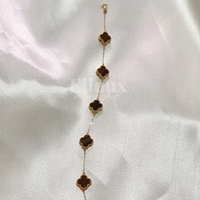 18k Tiger Eye VCA Clover Bracelet