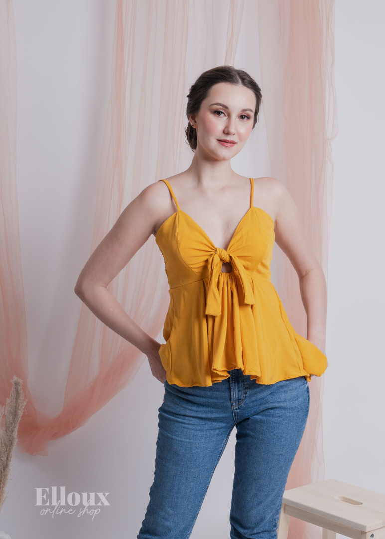 Honey Ribbon Tie Top