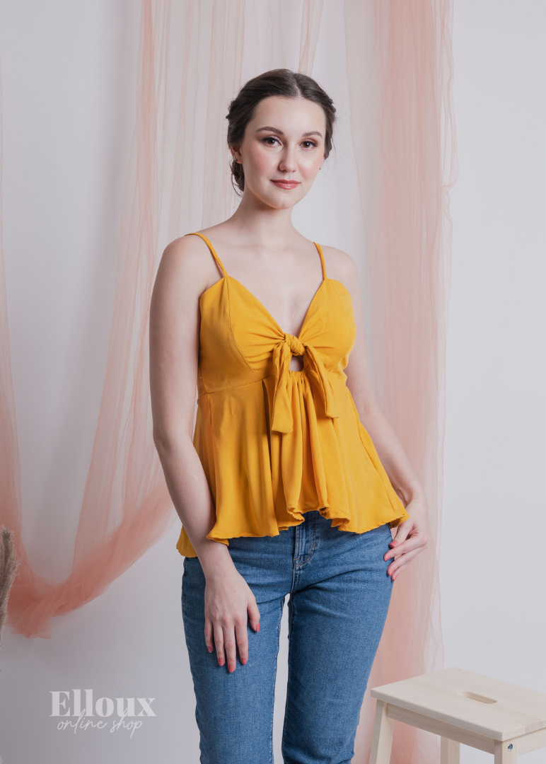 Honey Ribbon Tie Top