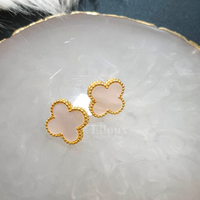 18k Gold VCA Earrings White 13mm