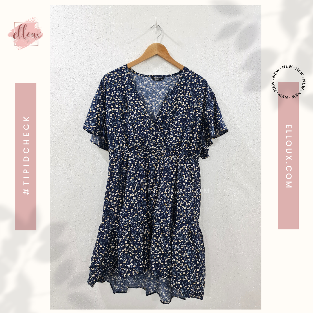 Dark Blue Floral Summer Dress