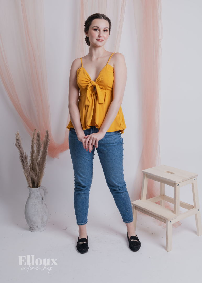 Honey Ribbon Tie Top