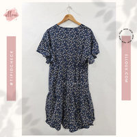 Dark Blue Floral Summer Dress